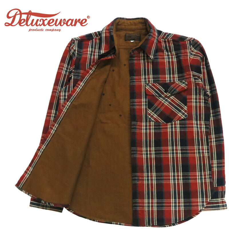 DELUXEWARE Long Sleeve Heavy Flannel Check Shirt BETSY ROSS HV-19A