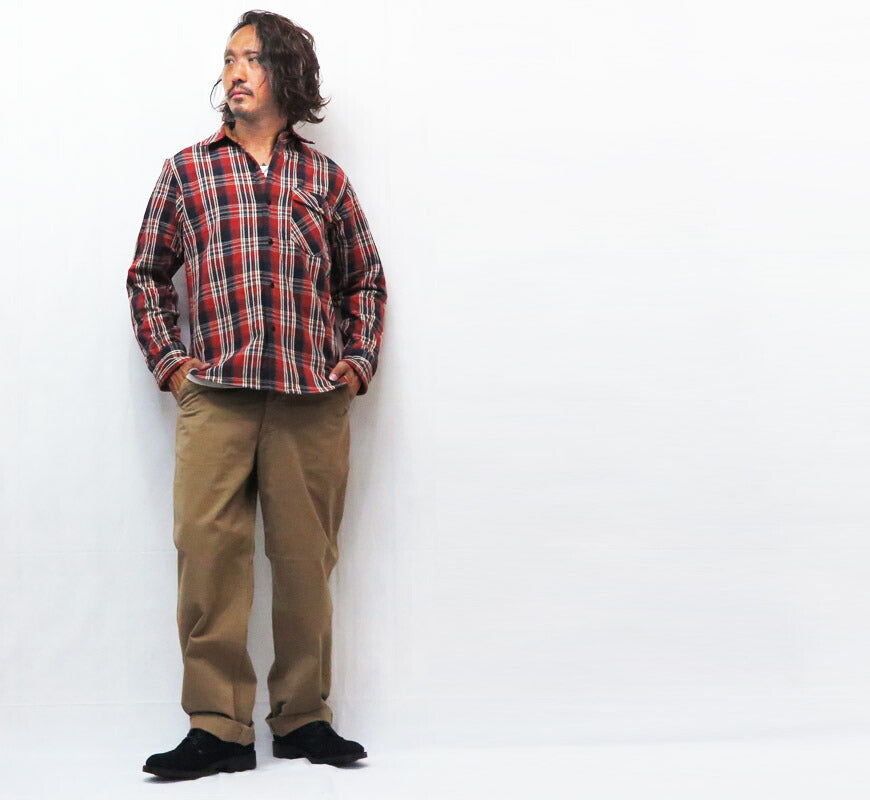 DELUXEWARE Long Sleeve Heavy Flannel Check Shirt BETSY ROSS HV-19A