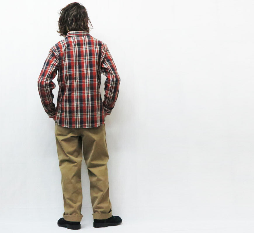 DELUXEWARE Long Sleeve Heavy Flannel Check Shirt BETSY ROSS HV-19A