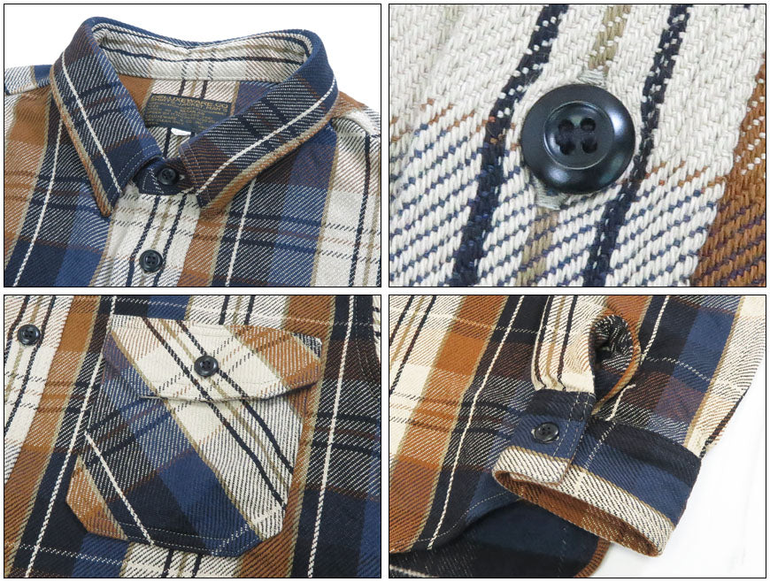 เดลักซ์แวร์ DELUXEWARE เสื้อเชิ้ตแขนยาว ผ้าหนา "ORANGE CHECK" HV-53