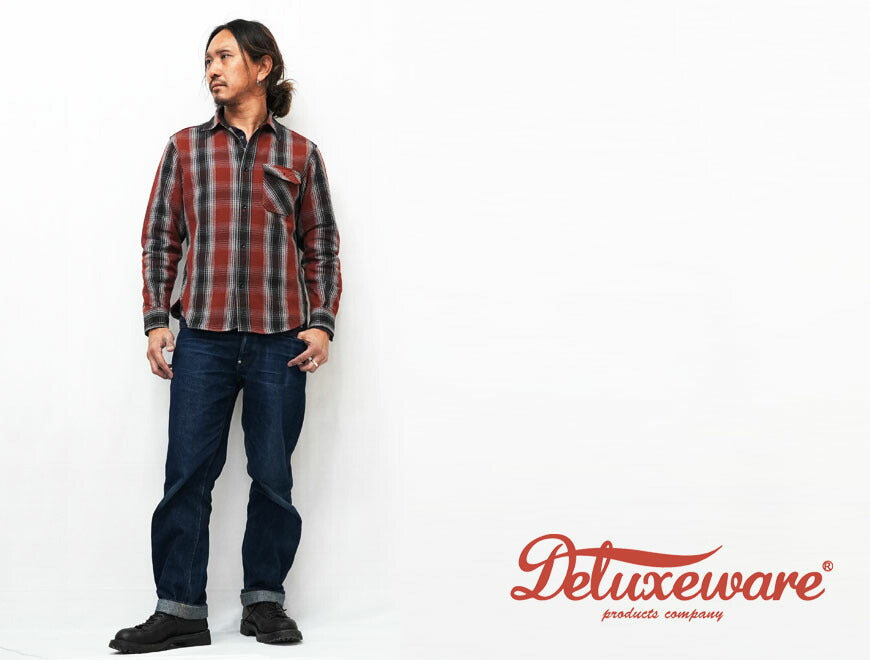 デラックスウェア DELUXEWARE OMBRE HEAVY NEL SHIRT オンブレー ヘビー ネルシャツ ユニオンスペシャル HV-59
