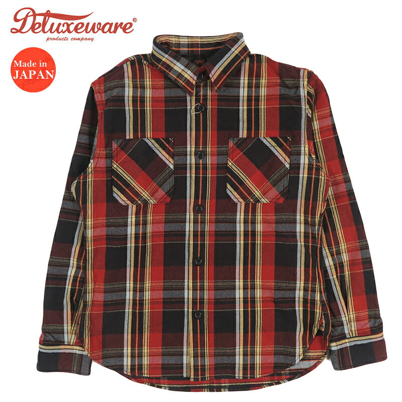 デラックスウェア DELUXEWARE チェック柄 極厚ヘビーネルシャツ 50S BLACK&RED ユニオンスペシャル  HV-62 【2026年春夏新作】