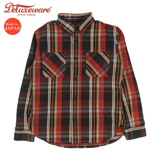 デラックスウェア DELUXEWARE チェック柄 極厚ヘビーネルシャツ 50S BLACK&RED ユニオンスペシャル  HV-62 【2026年春夏新作】