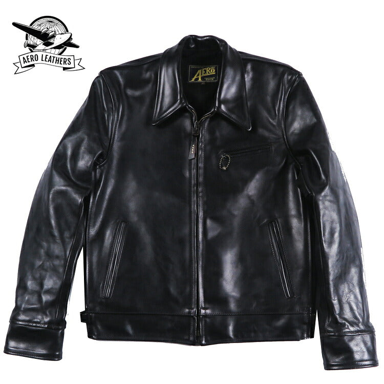 【即納在庫】エアロレザー AERO LEATHER ライダースジャケット Highwayman premier ハイウェイマン プレミア ホーウィン社 フロントクォーターホースハイド 馬革 ブラック 38