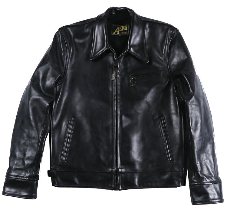 【即納在庫】エアロレザー AERO LEATHER ライダースジャケット Highwayman premier ハイウェイマン プレミア ホーウィン社 フロントクォーターホースハイド 馬革 ブラック 38