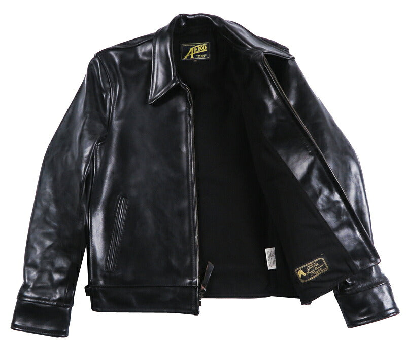 【即納在庫】エアロレザー AERO LEATHER ライダースジャケット Highwayman premier ハイウェイマン プレミア ホーウィン社 フロントクォーターホースハイド 馬革 ブラック 38