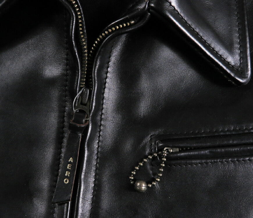 【即納在庫】エアロレザー AERO LEATHER ライダースジャケット Highwayman premier ハイウェイマン プレミア ホーウィン社 フロントクォーターホースハイド 馬革 ブラック 38