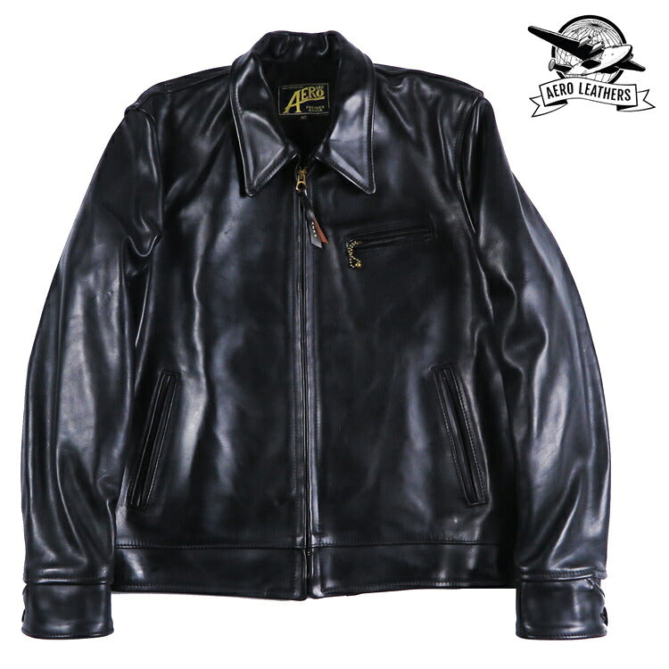 【即納在庫】エアロレザー AERO LEATHER ライダースジャケット Highwayman premier ハイウェイマン プレミア ホーウィン社 フロントクォーターホースハイド 馬革 ブラック 42