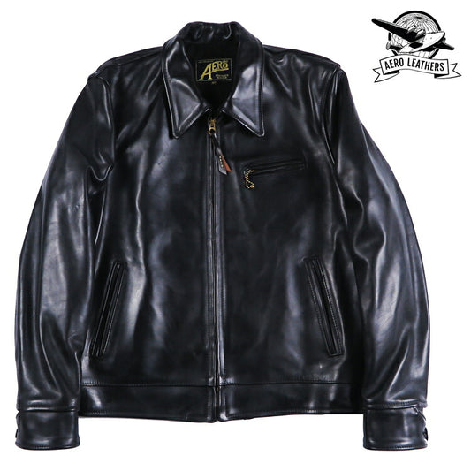 【即納在庫】エアロレザー AERO LEATHER ライダースジャケット Highwayman premier ハイウェイマン プレミア ホーウィン社 フロントクォーターホースハイド 馬革 ブラック 42