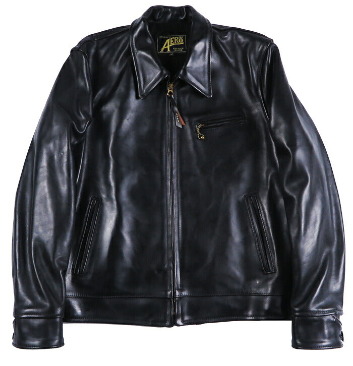 【即納在庫】エアロレザー AERO LEATHER ライダースジャケット Highwayman premier ハイウェイマン プレミア ホーウィン社 フロントクォーターホースハイド 馬革 ブラック 42
