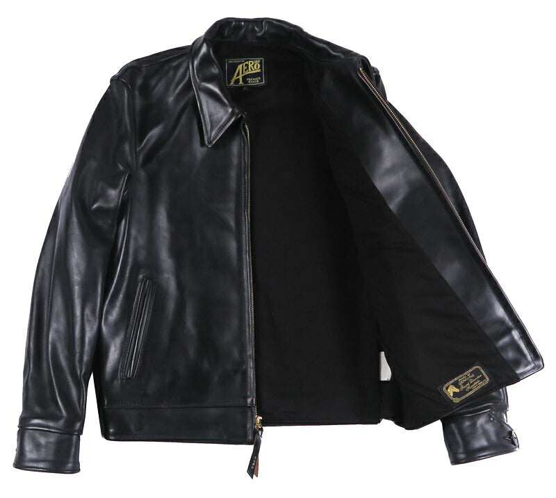 【即納在庫】エアロレザー AERO LEATHER ライダースジャケット Highwayman premier ハイウェイマン プレミア ホーウィン社 フロントクォーターホースハイド 馬革 ブラック 42