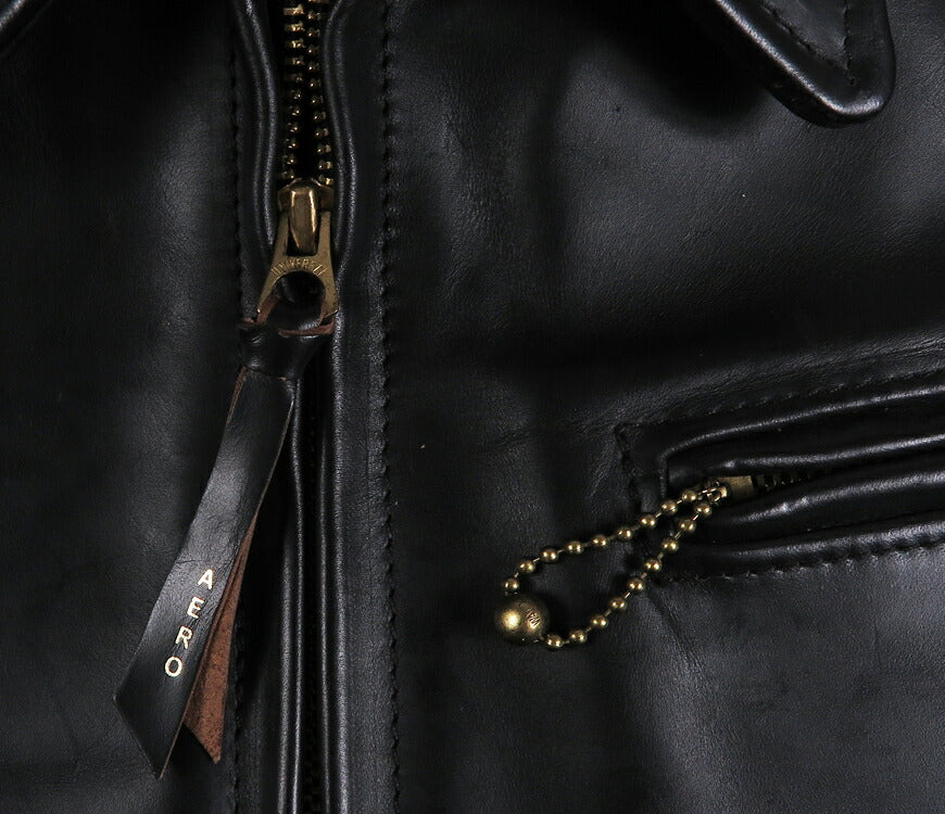 【即納在庫】エアロレザー AERO LEATHER ライダースジャケット Highwayman premier ハイウェイマン プレミア ホーウィン社 フロントクォーターホースハイド 馬革 ブラック 42