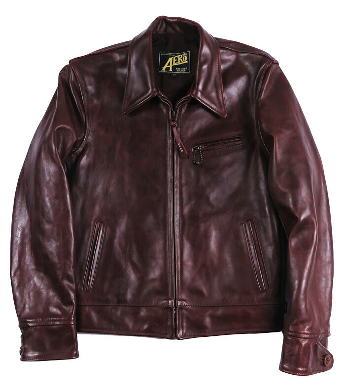【即納在庫】エアロレザー AERO LEATHER ライダースジャケット Highwayman premier ハイウェイマン プレミア ホーウィン社 フロントクォーターホースハイド 馬革 チェリー 34