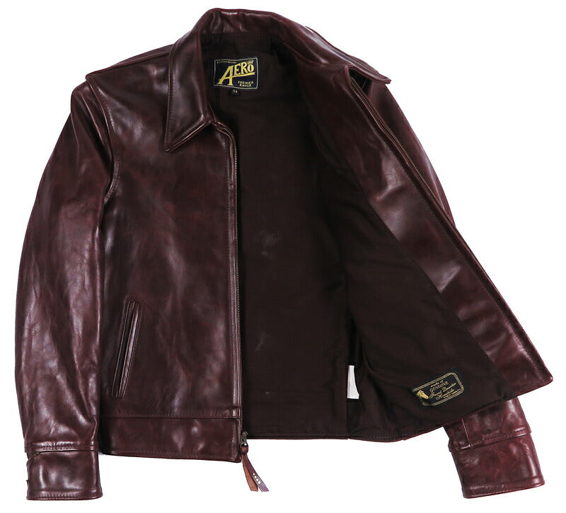 【即納在庫】エアロレザー AERO LEATHER ライダースジャケット Highwayman premier ハイウェイマン プレミア ホーウィン社 フロントクォーターホースハイド 馬革 チェリー 34