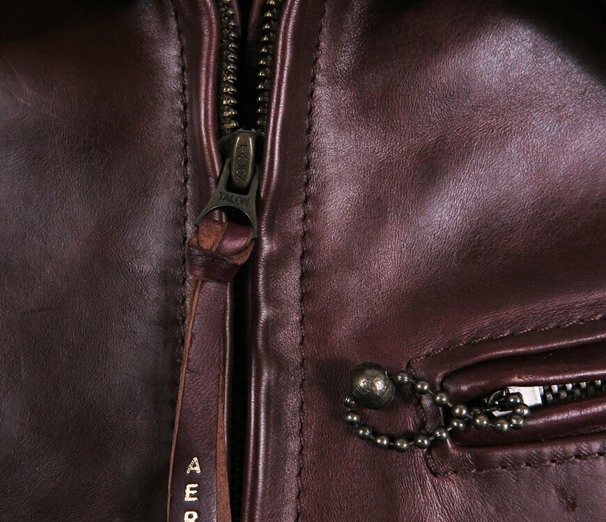 【即納在庫】エアロレザー AERO LEATHER ライダースジャケット Highwayman premier ハイウェイマン プレミア ホーウィン社 フロントクォーターホースハイド 馬革 チェリー 34