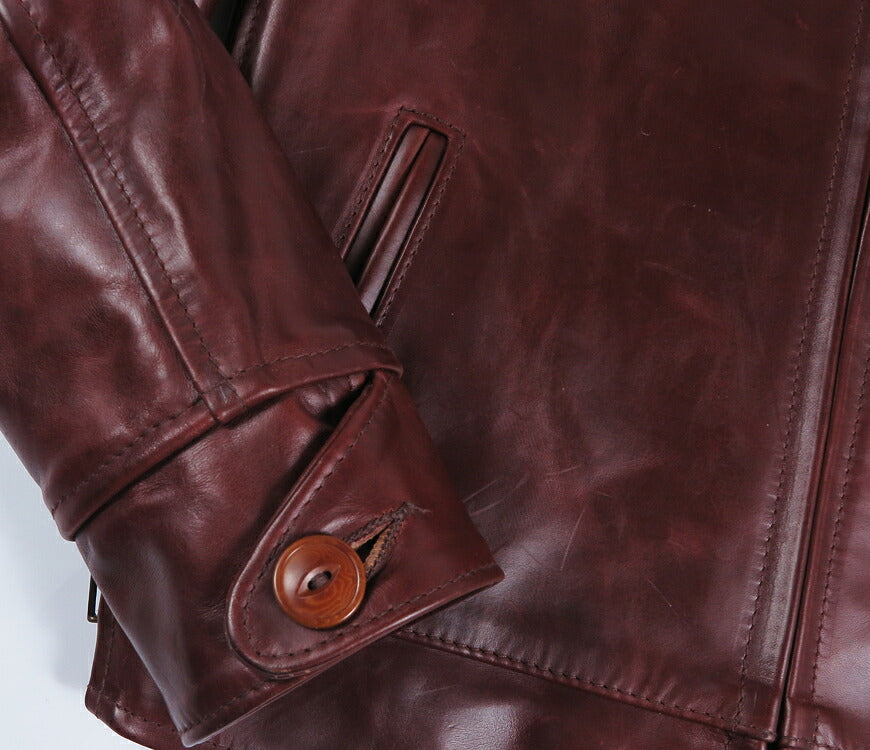 【即納在庫】エアロレザー AERO LEATHER ライダースジャケット Highwayman premier ハイウェイマン プレミア ホーウィン社 フロントクォーターホースハイド 馬革 チェリー 34