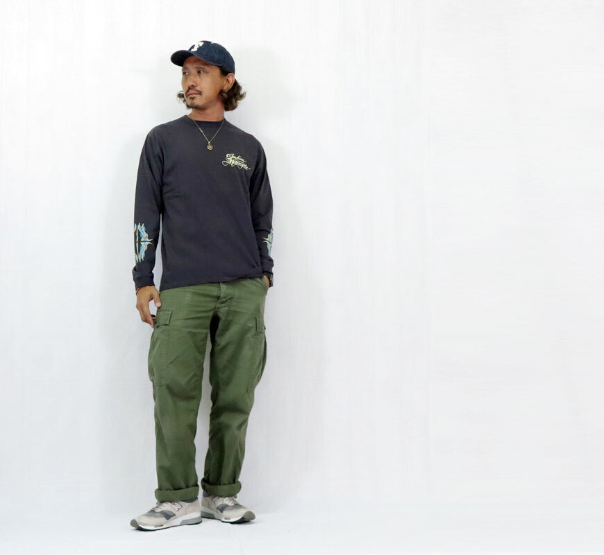 インディアンモーターサイクル Indian Motorcycle 長袖 プリント Ｔシャツ L/S T-SHIRT "PINSTRIPE PATTERN" IM69612
