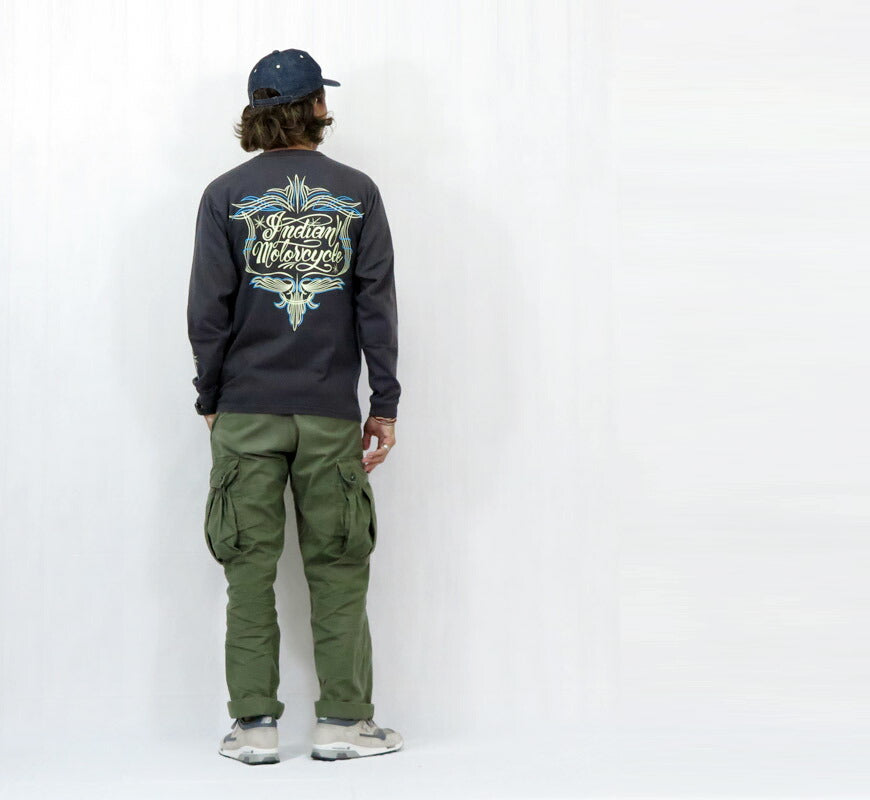 インディアンモーターサイクル Indian Motorcycle 長袖 プリント Ｔシャツ L/S T-SHIRT "PINSTRIPE PATTERN" IM69612
