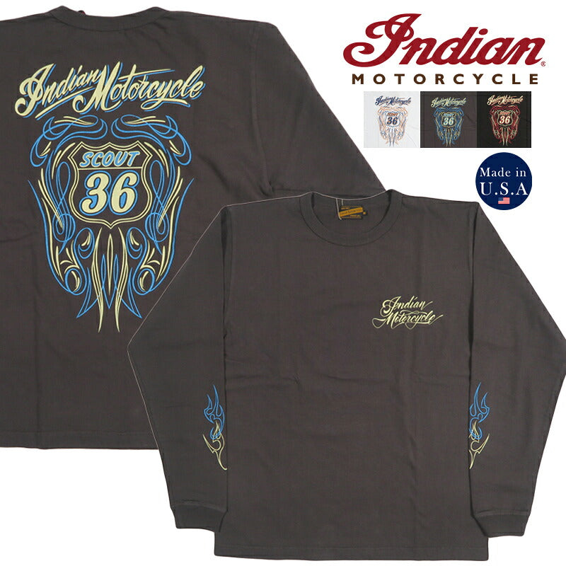 インディアンモーターサイクル Indian Motorcycle 長袖 プリント クルーネックT L/S Tee”INDIAN MOTORCYCLE” IM69790 【2026年秋冬新作】