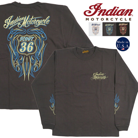 インディアンモーターサイクル Indian Motorcycle 長袖 プリント クルーネックT L/S Tee”INDIAN MOTORCYCLE” IM69790 【2026年秋冬新作】