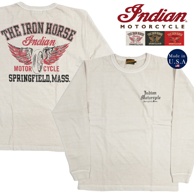 インディアンモーターサイクル Indian Motorcycle 長袖 プリント クルーネックT L/S Tee “FLYING WHEEL”  IM69792 【2026年秋冬新作】