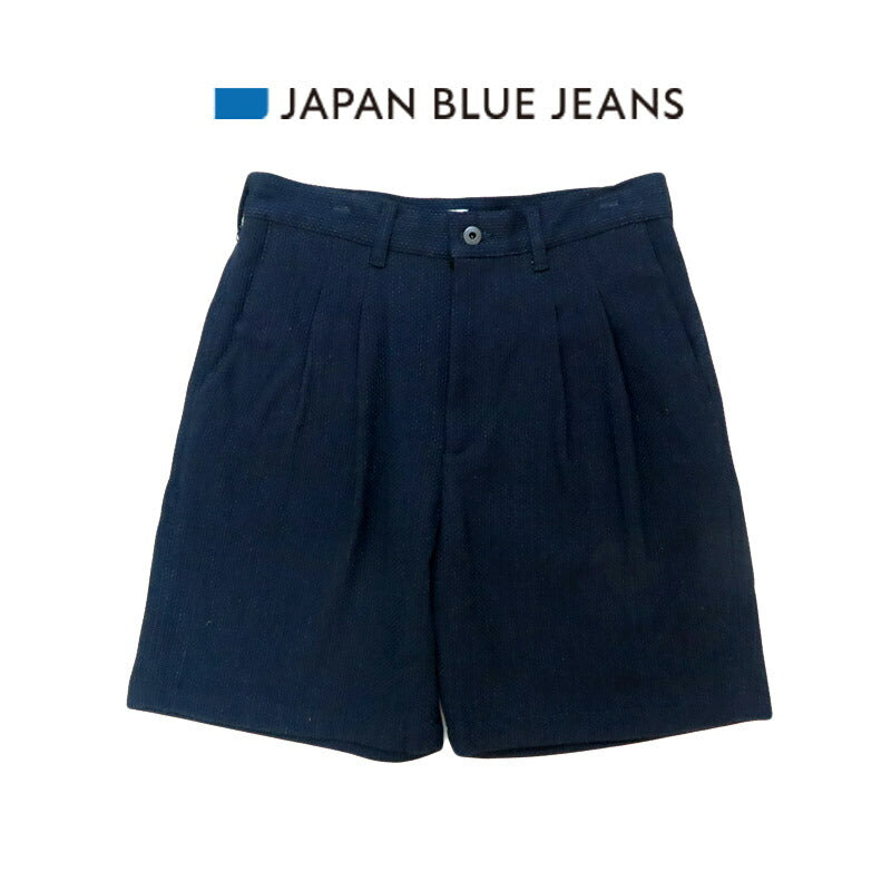 JAPAN BLUE JEANS ジャパンブルージーンズ 11oz インディゴ刺子 タックショーツ  ショートパンツ ハーフパンツ JBSP1004