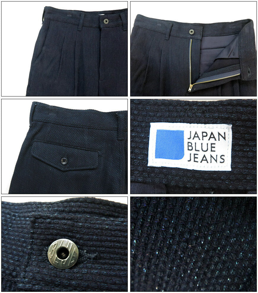 JAPAN BLUE JEANS ジャパンブルージーンズ 11oz インディゴ刺子 タックショーツ  ショートパンツ ハーフパンツ JBSP1004