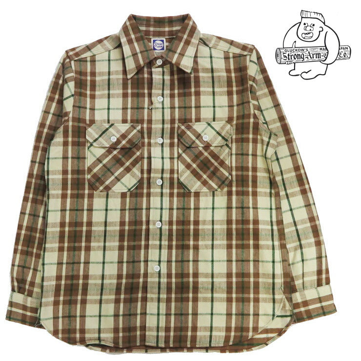 John Gluckow ジョングラッコー 長袖 フランネルシャツ The Modern JG-06-2 A柄 WAREHOUSE ウエアハウス