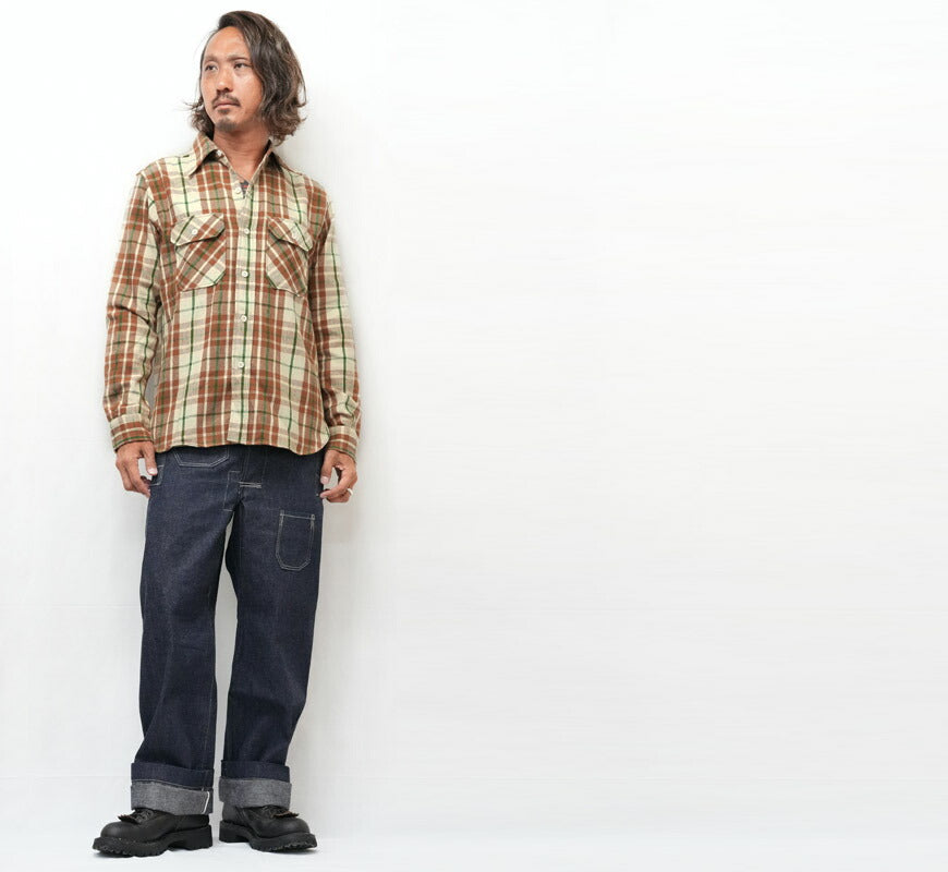 John Gluckow ジョングラッコー 長袖 フランネルシャツ The Modern JG-06-2 A柄 WAREHOUSE ウエアハウス
