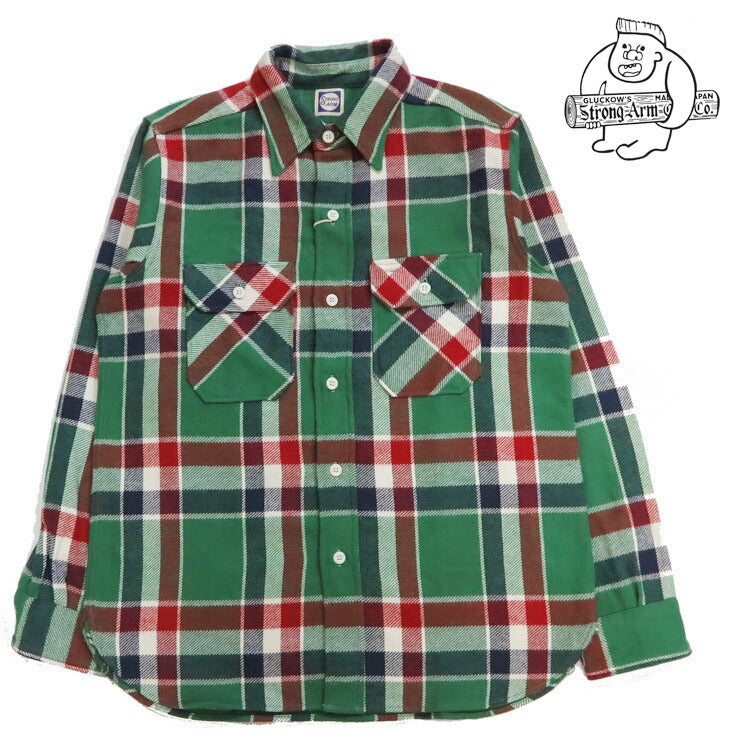 John Gluckow ジョングラッコー 長袖 フランネルシャツ The Modern JG-06-2 B柄 WAREHOUSE ウエアハウス