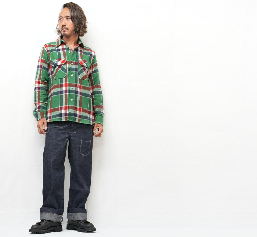 John Gluckow ジョングラッコー 長袖 フランネルシャツ The Modern JG-06-2 B柄 WAREHOUSE ウエアハウス