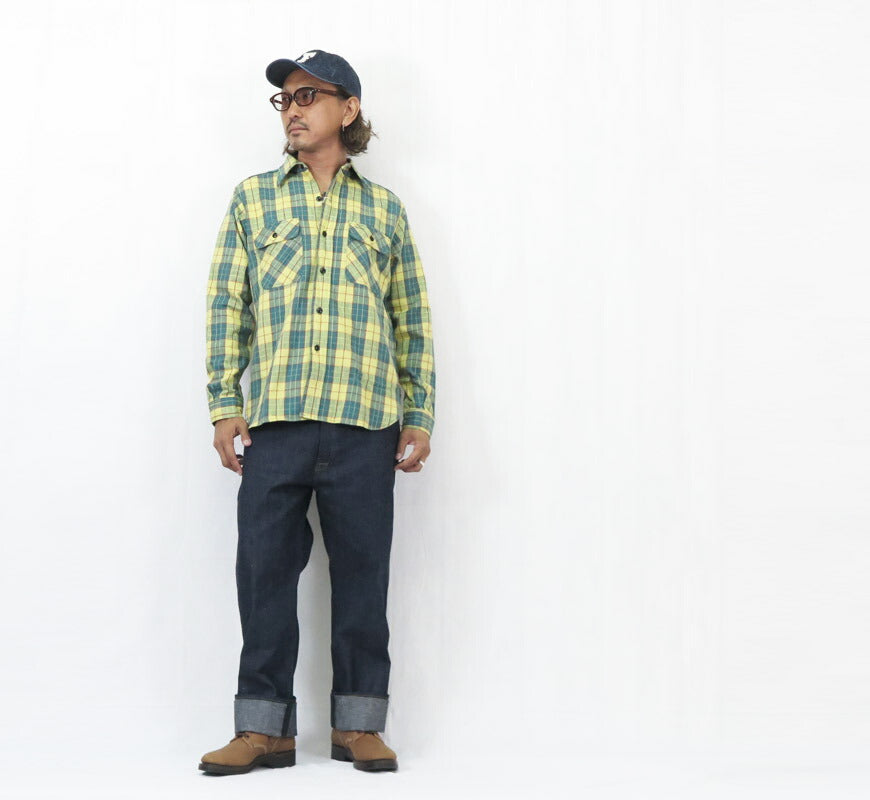 John Gluckow ジョングラッコー 長袖 フランネルシャツ The Ancient Flannel JG-06-2 D柄 WAREHOUSE ウエアハウス