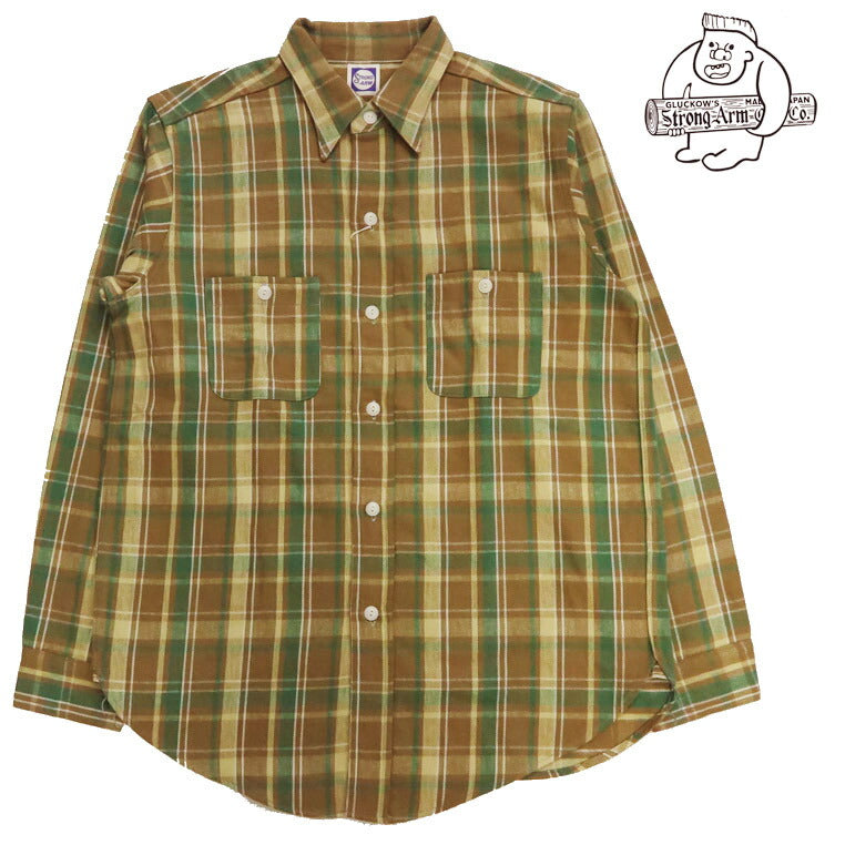 John Gluckow ジョングラッコー Langarm-Flanellhemd 40's Storm Shirts JG-06 Muster E WAREHOUSE ウエアハウス