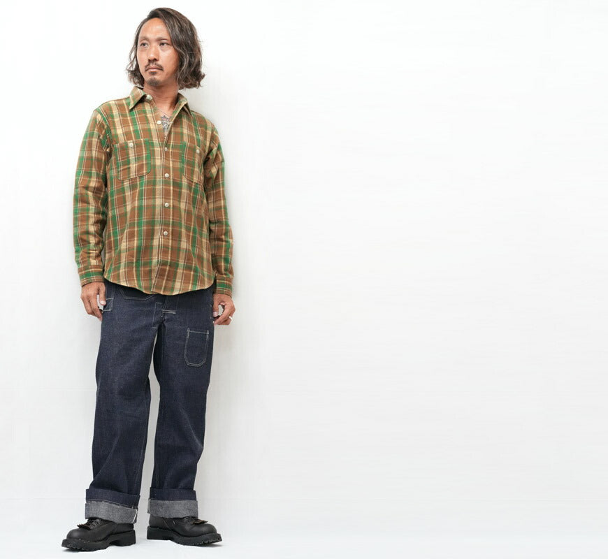 John Gluckow ジョングラッコー Langarm-Flanellhemd 40's Storm Shirts JG-06 Muster E WAREHOUSE ウエアハウス