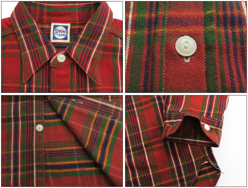 John Gluckow ジョングラッコー Langarm-Flanellhemd 40's Storm Shirts JG-06 Muster E WAREHOUSE ウエアハウス