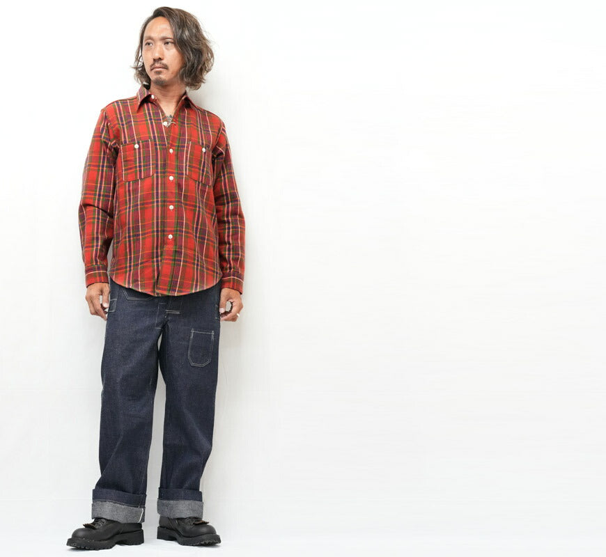 John Gluckow ジョングラッコー Langarm-Flanellhemd 40's Storm Shirts JG-06 Muster E WAREHOUSE ウエアハウス