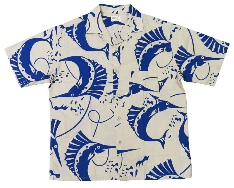 John Gluckow ジョングラッコー Kurzarm Baumwolle Offener Kragen Hemd Sailfish JG-18 【 】