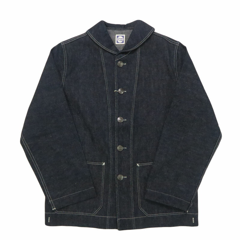 John Gluckow ジョングラッコー by WAREHOUSE ウエアハウス Lot JG-27 เสื้อเบลาส์นักเดินเรือยุค 1920 เดนิม คัฟเวอร์ออลสีพื้น อินดิโก้