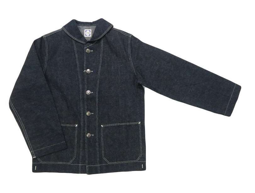 John Gluckow ジョングラッコー by WAREHOUSE ウエアハウス Lot JG-27 เสื้อเบลาส์นักเดินเรือยุค 1920 เดนิม คัฟเวอร์ออลสีพื้น อินดิโก้