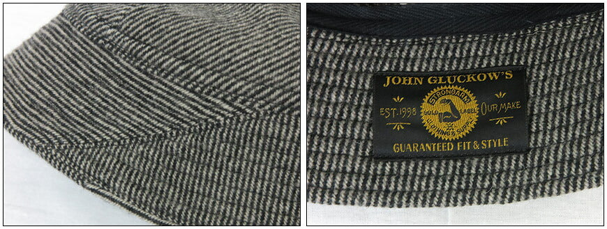 John Gluckow ジョングラッコー by WAREHOUSE ウエアハウス หมวกถักทวีดขนสัตว์ หมวกบักเก็ต "หมวกทวีดคุก" JG-31