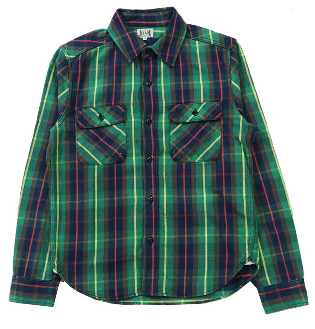 JELADO ジェラード 長袖 フランネル シャツ ショート丈 サイズS～XL Unionworkers Shirt Short チェック柄 JP02125