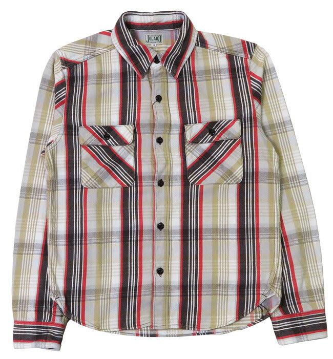 JELADO ジェラード 長袖 フランネル シャツ ショート丈 サイズS～XL Unionworkers Shirt Short チェック柄 JP02125