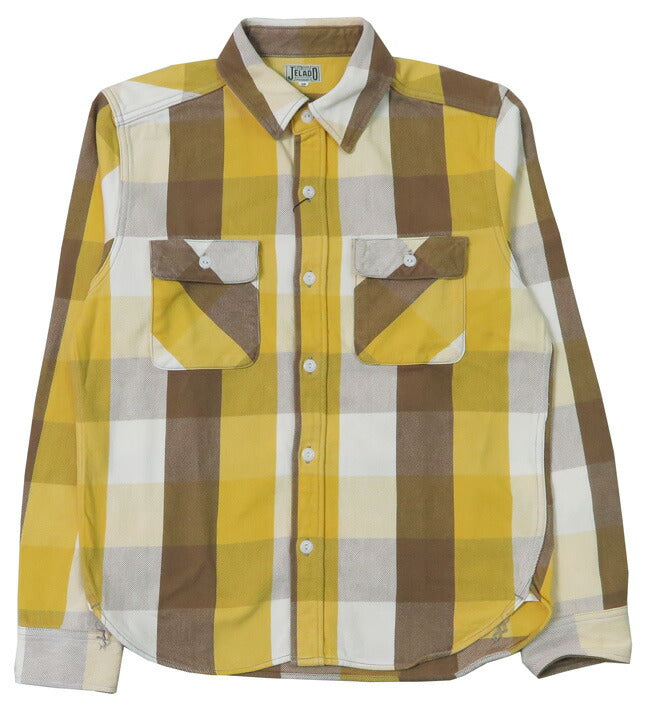 JELADO ジェラード 長袖 フランネル シャツ ショート丈 サイズS～XL Unionworkers Shirt Short チェック柄 JP02125