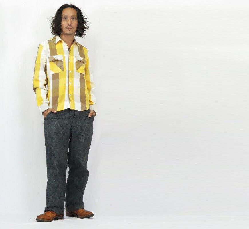 JELADO ジェラード 長袖 フランネル シャツ ショート丈 サイズS～XL Unionworkers Shirt Short チェック柄 JP02125