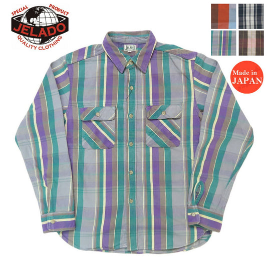 JELADO ジェラード 長袖 フランネル シャツ レギュラー丈  Unionworkers Shirt Regular チェック柄 JP12108 【2025年秋冬新作】