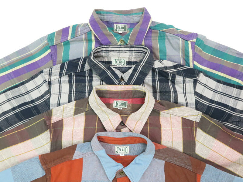 JELADO ジェラード 長袖 フランネル シャツ レギュラー丈  Unionworkers Shirt Regular チェック柄 JP12108