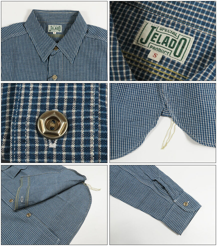 JELADO ジェラード 長袖 インディゴチェックスモーカーシャツ L/S Smoker Shirt JP21126【2026年春夏新作】