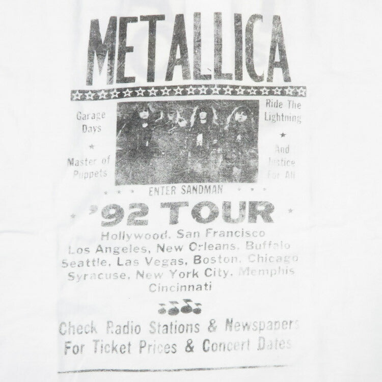 ジョンブル JOHNBULL ビッグシルエット 半袖 バンド Tシャツ METALLICA ENTER SANDMAN 1992 TOUR JT251C11
