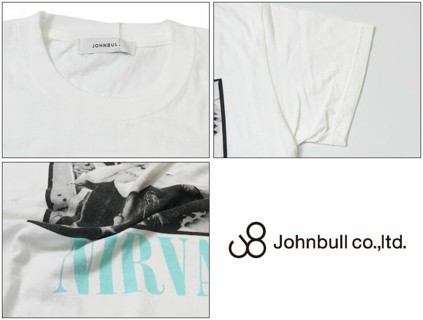 จอห์นบูล JOHNBULL เสื้อยืดแขนสั้นลายภาพศิลปิน NIRVANA นิร์วานา เสื้อวง JT261C05【คอลเลกชันฤดูใบไม้ผลิ/ฤดูร้อน 2026】