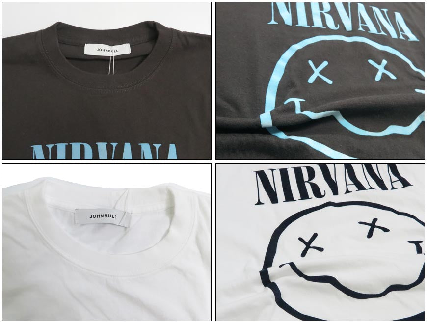 ジョンブル JOHNBULL เสื้อยืดแขนสั้นภาพศิลปิน NIRVANA SMILEY นิร์วานา เสื้อวง JT261C44【คอลเลกชันฤดูใบไม้ผลิ/ฤดูร้อน 2026】